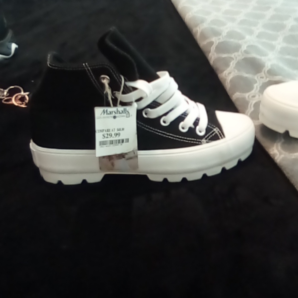 Black and white high tops